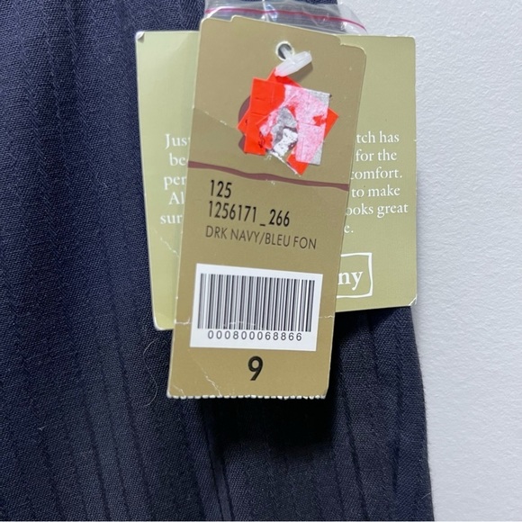 Cotton Ginny Navy Blue Pinstripe Cotton Trouser Pants Size 9 - Picture 3 of 10